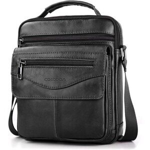 Men's Leather Crossbody Shoulder Bag  Messenger Satchel Travel Handbag‎
